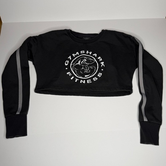 Gymshark Legacy Cropped Sweater in‎ Black Size Small - Picture 3 of 6